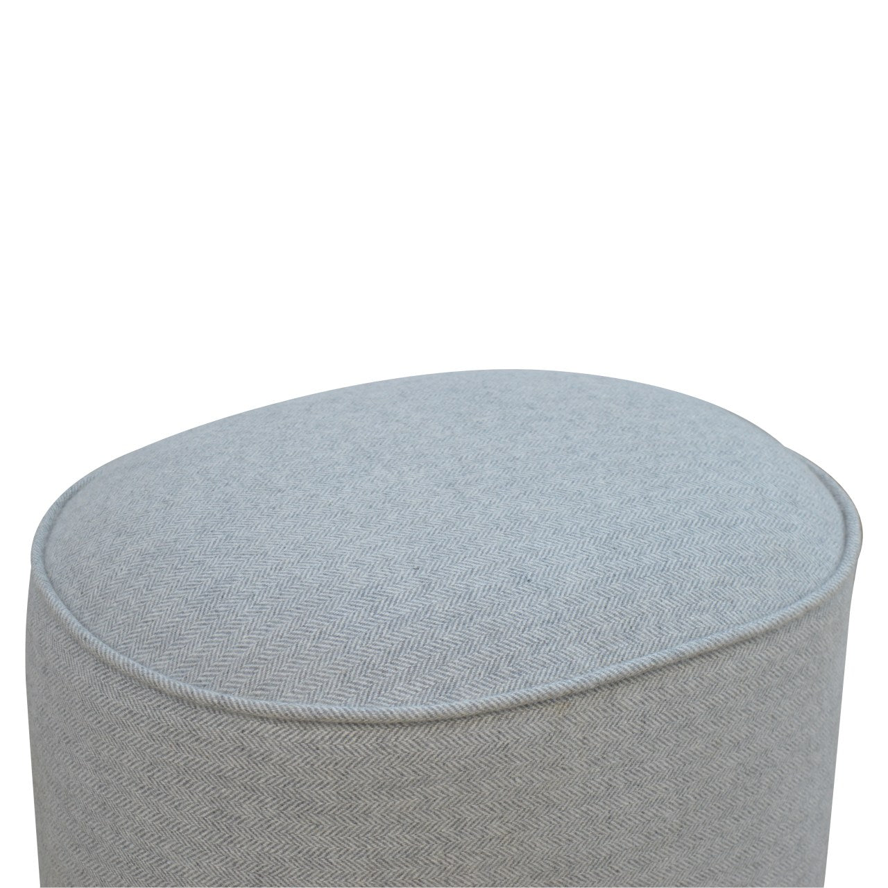 Camille Grey Tweed Oval Footstool & Ottoman