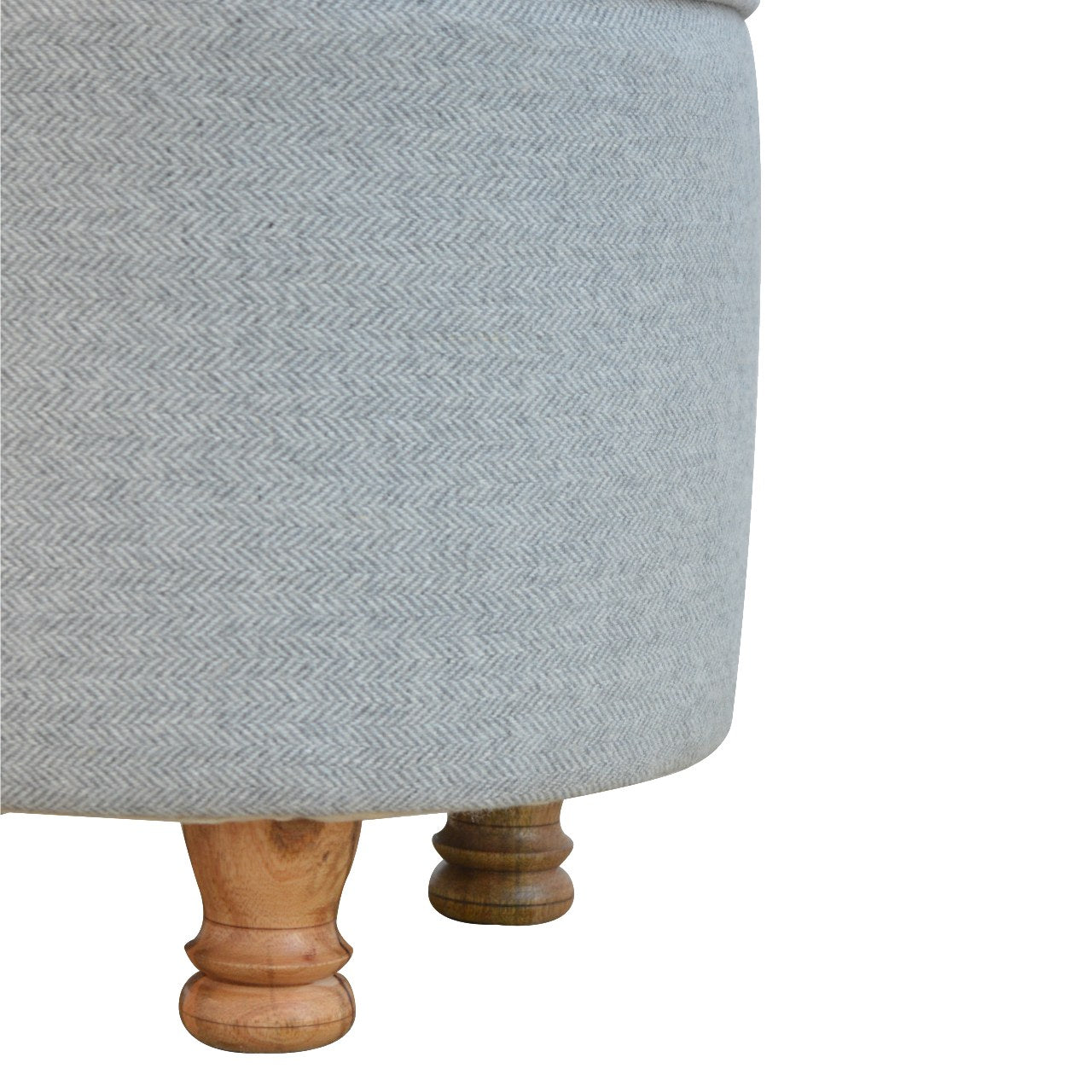 Camille Grey Tweed Oval Footstool & Ottoman