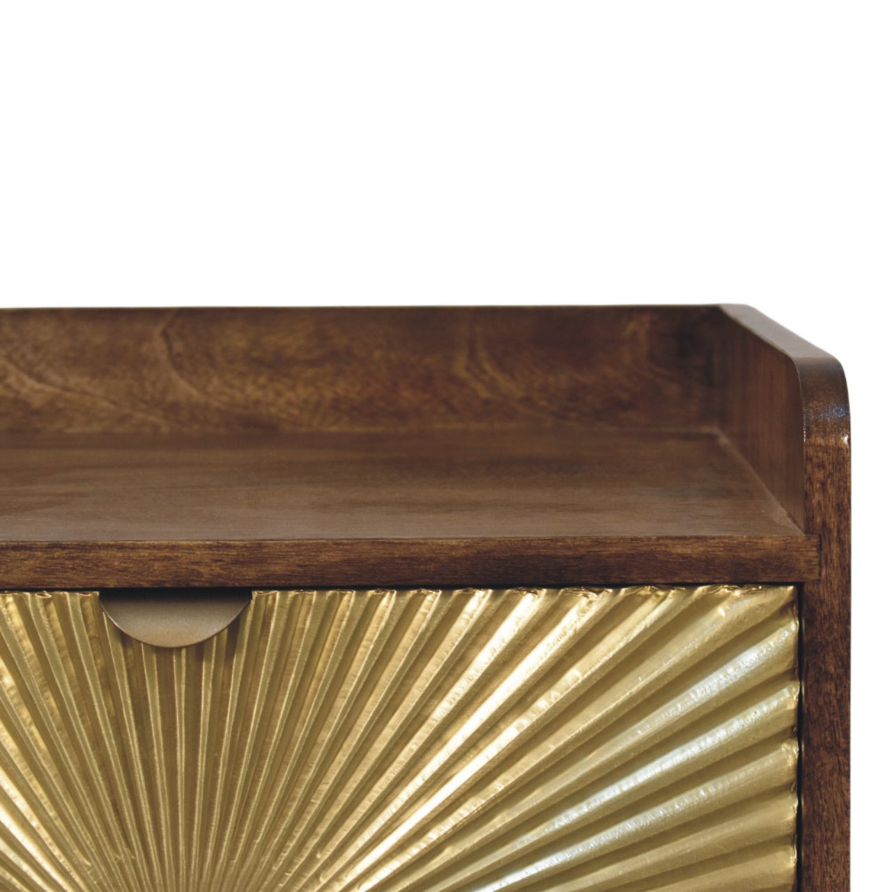 Aurelia Sunburst Brass Inlay Bedside Table